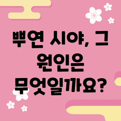 뿌연 시야, 그 원인은 무엇일까요?