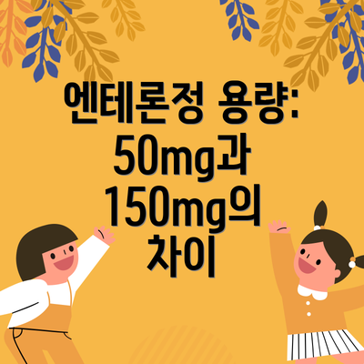 엔테론정 용량: 50mg과 150mg의 차이