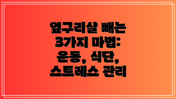 옆구리살 빼는 3가지 마법: 운동, 식단, 스트레스 관리