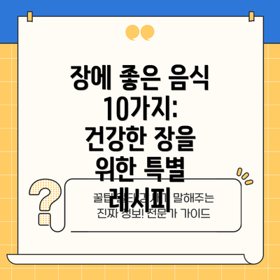 장에 좋은 음식 10가지: 건강한 장을 위한 특별 레시피