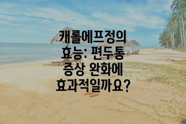 캐롤에프정의 효능: 편두통 증상 완화에 효과적일까요?