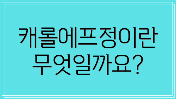 캐롤에프정이란 무엇일까요?