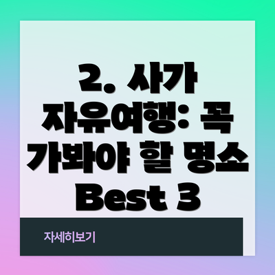 2. 사가 자유여행: 꼭 가봐야 할 명소 Best 3