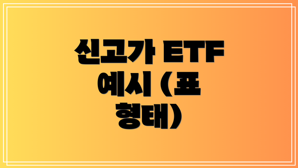 신고가 ETF 예시 (표 형태)