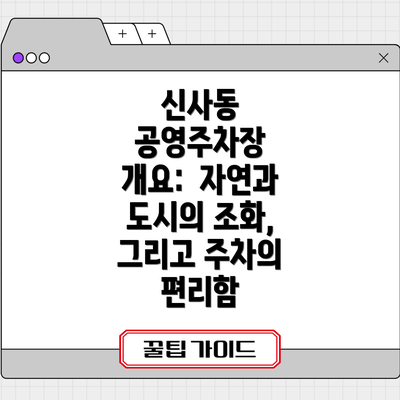 신사동 공영주차장 개요:  자연과 도시의 조화, 그리고 주차의 편리함