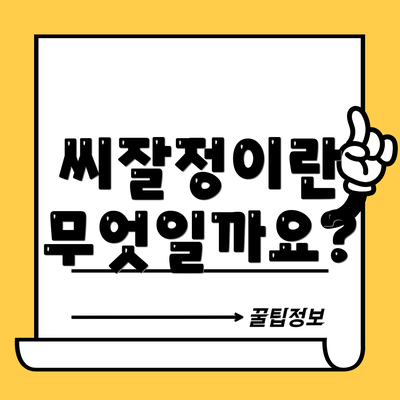 씨잘정이란 무엇일까요?
