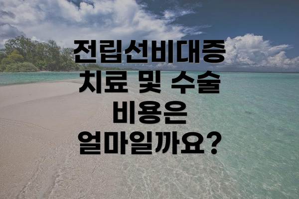 전립선비대증 치료 및 수술 비용은 얼마일까요?