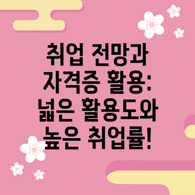 취업 전망과 자격증 활용: 넓은 활용도와 높은 취업률!