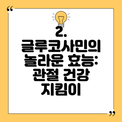 2. 글루코사민의 놀라운 효능: 관절 건강 지킴이