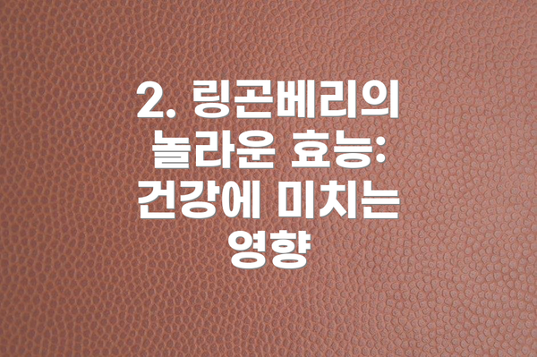 2. 링곤베리의 놀라운 효능: 건강에 미치는 영향