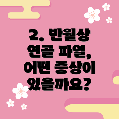 2. 반월상 연골 파열, 어떤 증상이 있을까요?