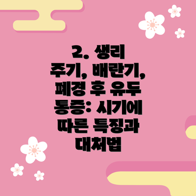 2. 생리 주기, 배란기, 폐경 후 유두 통증: 시기에 따른 특징과 대처법
