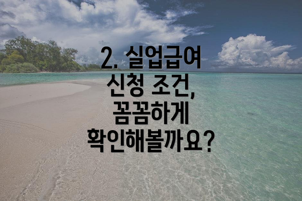 2. 실업급여 신청 조건, 꼼꼼하게 확인해볼까요?