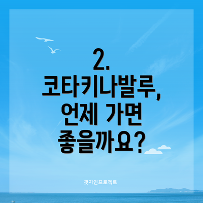 2. 코타키나발루, 언제 가면 좋을까요?