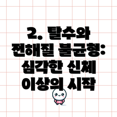 2. 탈수와 전해질 불균형: 심각한 신체 이상의 시작