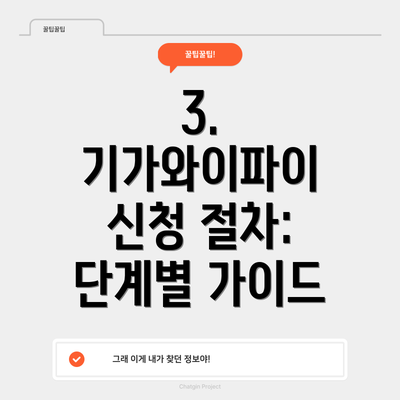 3. 기가와이파이 신청 절차:  단계별 가이드