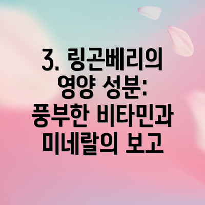 3. 링곤베리의 영양 성분: 풍부한 비타민과 미네랄의 보고