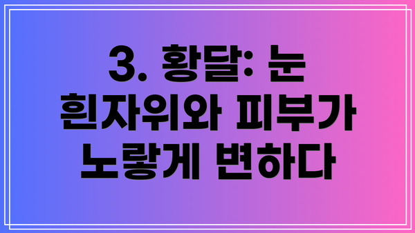 3. 황달: 눈 흰자위와 피부가 노랗게 변하다