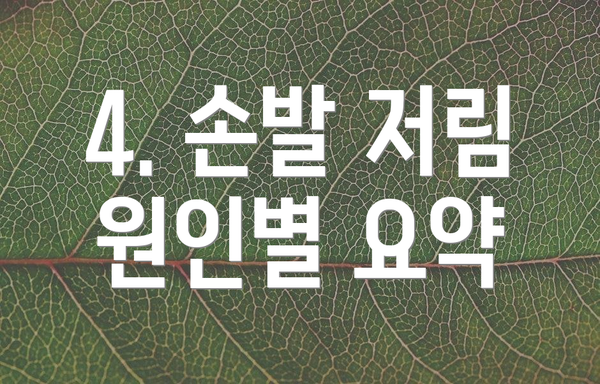 4. 손발 저림 원인별 요약