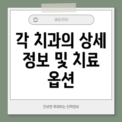 각 치과의 상세 정보 및 치료 옵션