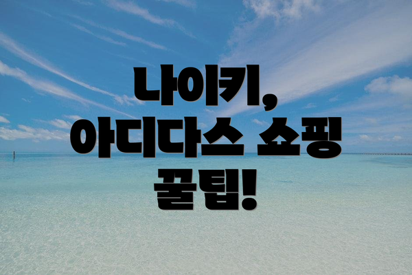나이키, 아디다스 쇼핑 꿀팁!