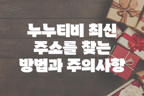 누누티비 최신 주소를 찾는 방법과 주의사항