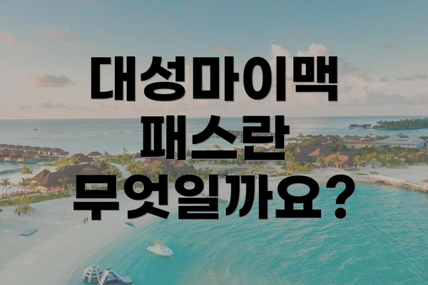 대성마이맥 패스란 무엇일까요?