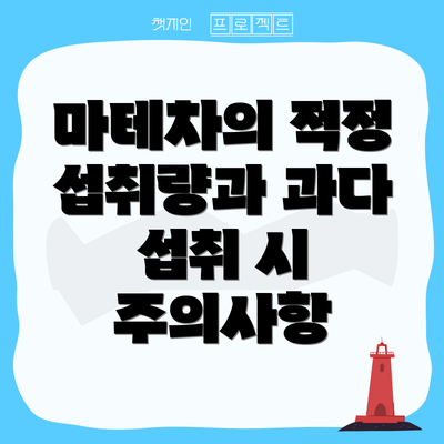 마테차의 적정 섭취량과 과다 섭취 시 주의사항