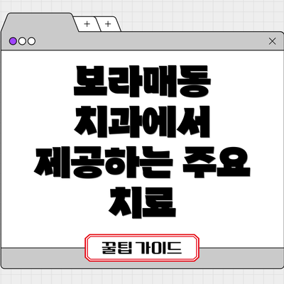 보라매동 치과에서 제공하는 주요 치료