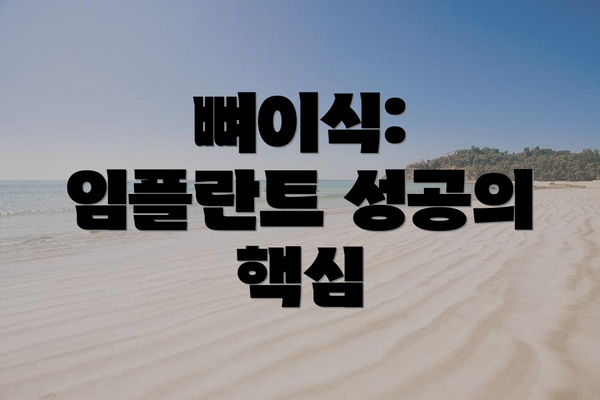 뼈이식: 임플란트 성공의 핵심