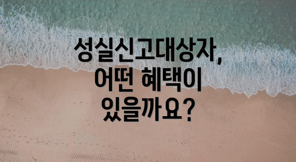 성실신고대상자, 어떤 혜택이 있을까요?
