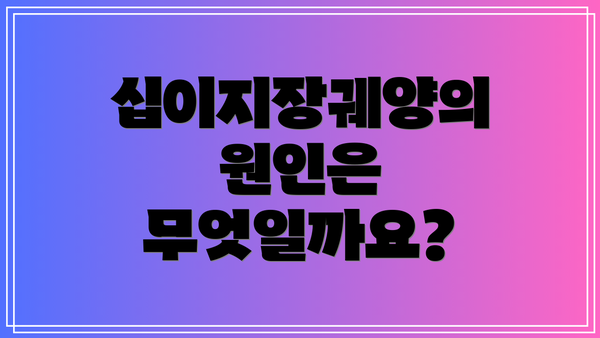 십이지장궤양의 원인은 무엇일까요?