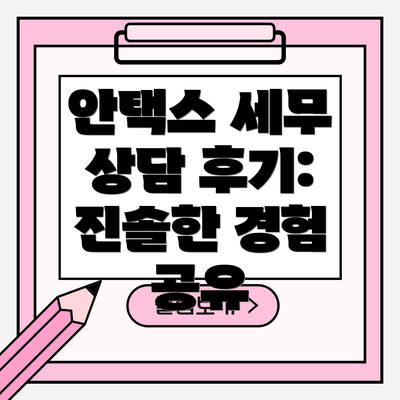 안택스 세무 상담 후기: 진솔한 경험 공유