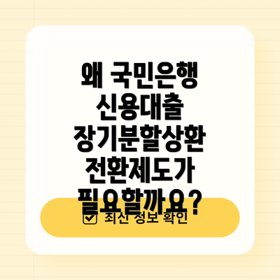 왜 국민은행 신용대출 장기분할상환 전환제도가 필요할까요?