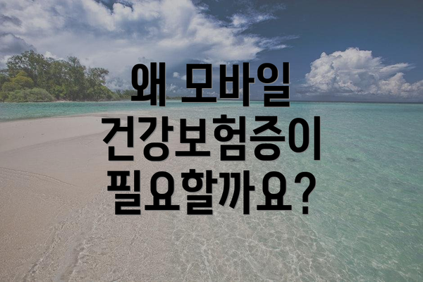 왜 모바일 건강보험증이 필요할까요?