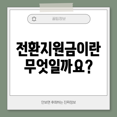 전환지원금이란 무엇일까요?