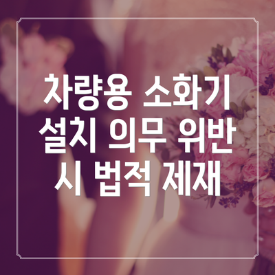 차량용 소화기 설치 의무 위반 시 법적 제재