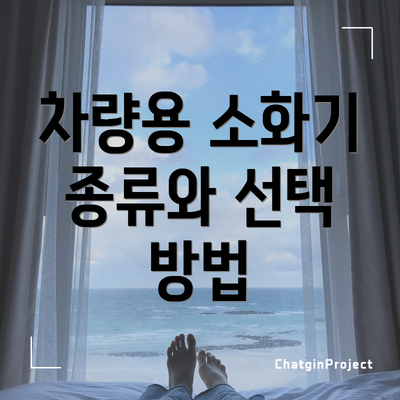 차량용 소화기 종류와 선택 방법