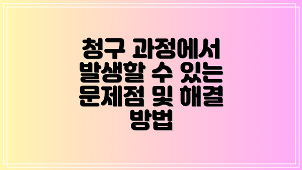 청구 과정에서 발생할 수 있는 문제점 및 해결 방법