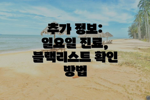 추가 정보: 일요일 진료, 블랙리스트 확인 방법