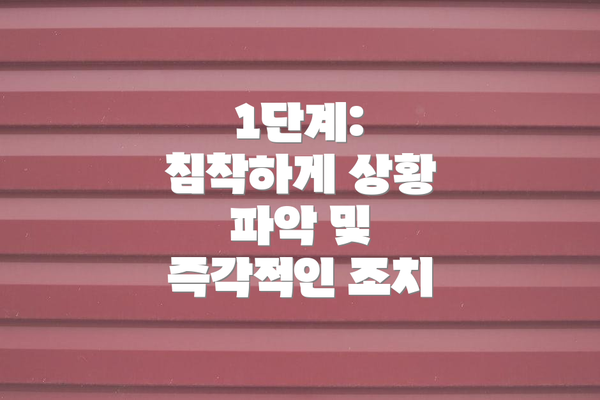 1단계: 침착하게 상황 파악 및 즉각적인 조치