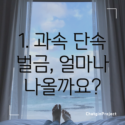 1. 과속 단속 벌금, 얼마나 나올까요?