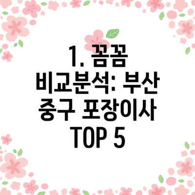 1. 꼼꼼 비교분석: 부산 중구 포장이사 TOP 5