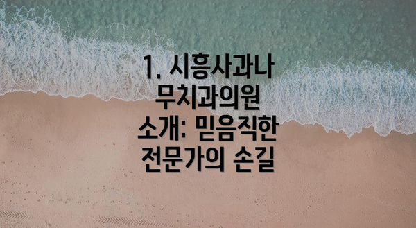 1. 시흥사과나무치과의원 소개: 믿음직한 전문가의 손길