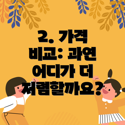 2. 가격 비교: 과연 어디가 더 저렴할까요?