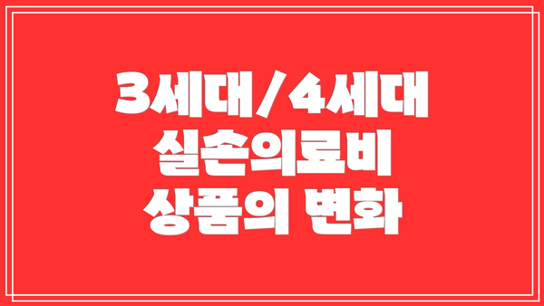 3세대/4세대 실손의료비 상품의 변화