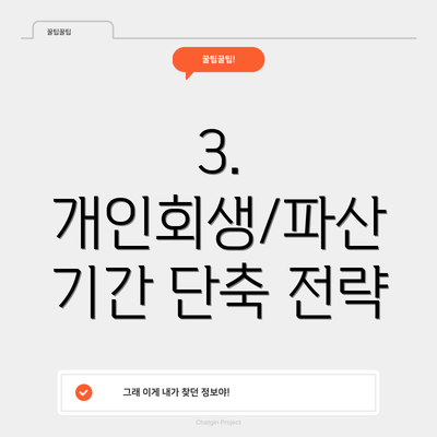 3. 개인회생/파산 기간 단축 전략