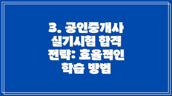 3. 공인중개사 실기시험 합격 전략: 효율적인 학습 방법