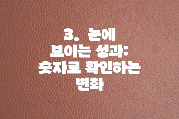 3.  눈에 보이는 성과:  숫자로 확인하는 변화