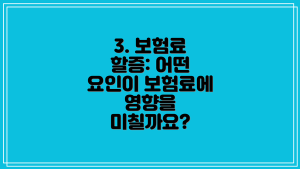 3. 보험료 할증: 어떤 요인이 보험료에 영향을 미칠까요?